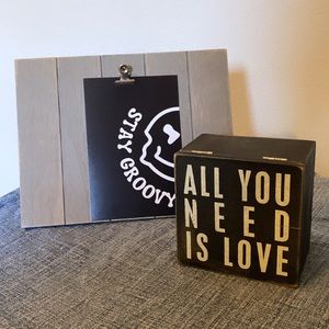 New wooden all you need is love box and wood picture frame boho housewarming